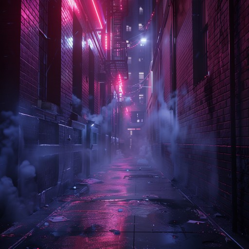 Immerse yourself in the relentless tension of shadowed neon alleyways, where pulsating beats drive you through a gripping and high intensity dark techno soundscape. The track's sharp synth stabs, menacing basslines, and hypnotic rhythmic patterns create an unyielding sense of urgency, perfect for a spine chilling club experience that leaves you on edge.