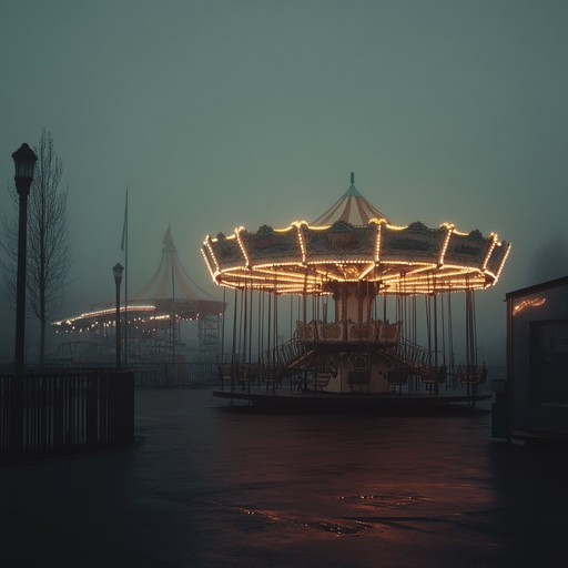 An instrumental piece blending haunting carnival melodies with a deep sense of nostalgia and melancholy. Bells and accordions evoke images of a deserted carnival with fading laughter, creating an eerie yet mournful atmosphere.