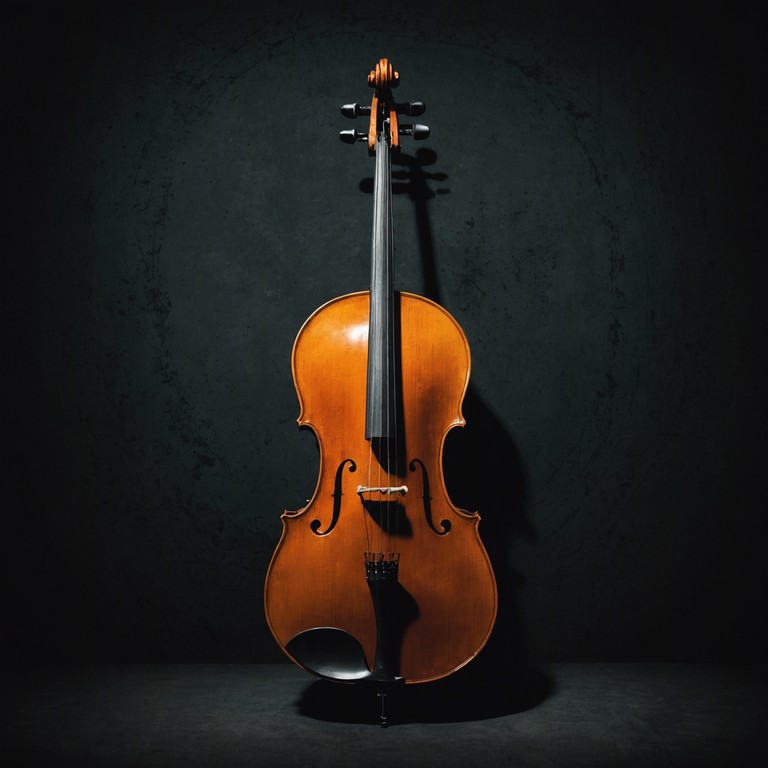 In this unique track, classical elements blend seamlessly with contemporary expressions, culminating in a soundscape that whispers tales of ancient grandeur reimagined through the lens of modern sensitivity. The music is centered around a solitary cello that expresses deep passion through its woody timbres, supported by a delicate arrangement of string instruments that add depth and complexity to the composition. The piece oscillates between moments of intense emotion and tranquil reflections, suggesting a narrative of timeless elegance rediscovered in today's world.