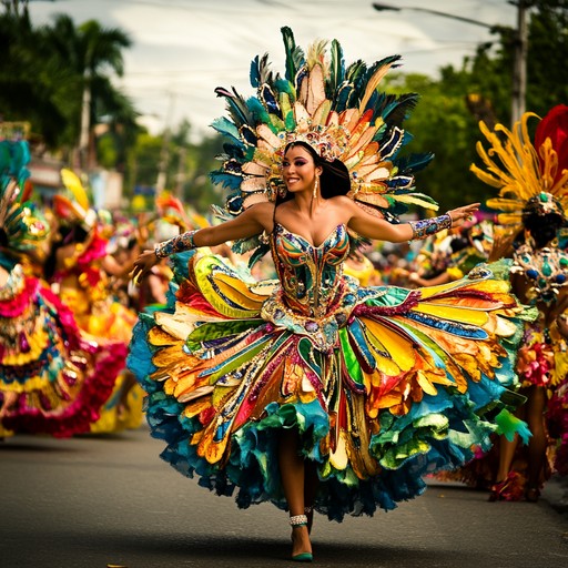 This track encapsulates the vibrant essence of a triumphant carnival. With rhythmic drum patterns, jubilant brass sections, and melodic percussion, the music will take you to a place filled with colors, dances, and unstoppable joy. Its confident and celebratory atmosphere makes it perfect for any festival or parade, evoking images of dazzling costumes and euphoric crowds moving to the unstoppable beats.