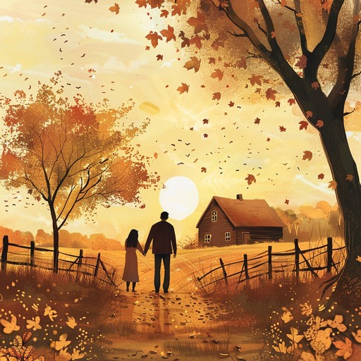 A melodic bluegrass piece with banjo at its core, narrating a tender love story set during an autumn sunset. The composition captures serene moments between lovers, with nostalgic and reflective undertones that create a heartwarming romantic experience.