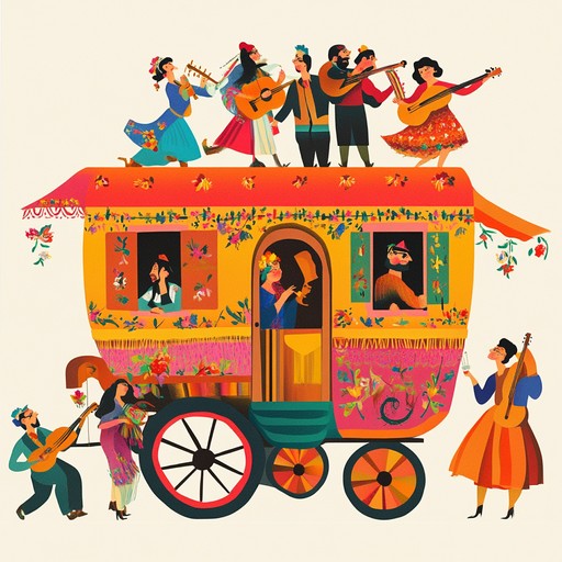 An engaging track that marries traditional folk festival dances with the upbeat tempo of rock, using lively acoustic guitars and vibrant percussion to create a festive atmosphere. It's designed to invigorate and bring people together in celebration, ideal for lively gatherings.