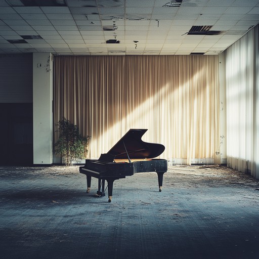 An emotional piano driven piece that embodies the quiet sadness of empty office spaces after a company’s decline, blending soft melodies with ambient tones to evoke feelings of loss and reflection.