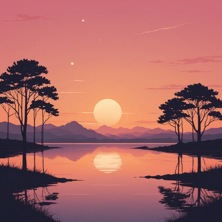 Echoes of twilight serenade delivers a serene soundscape using lush synthesizer layers and soft percussion. This track is designed to soothe the listener into a state of peaceful contemplation, ideal for scenes of personal reflection or gentle nighttime gatherings.