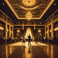 opulent ballroom dance with saxophone leads