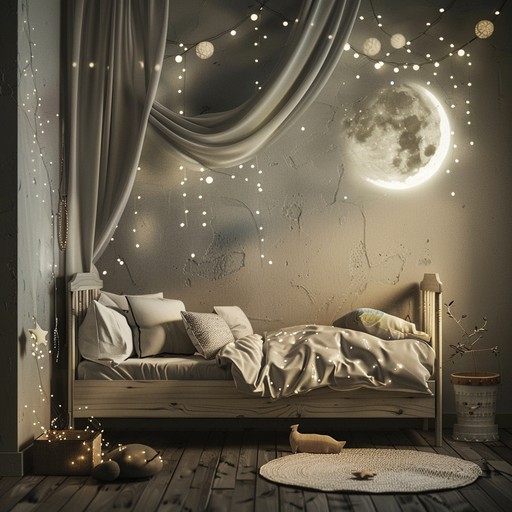 Featuring celestial tones and soothing harp melodies, this calming nursery rhyme is the perfect soundtrack for relaxation. It envelops listeners in a magical night time ambience, gently ushering them into a peaceful sleep.