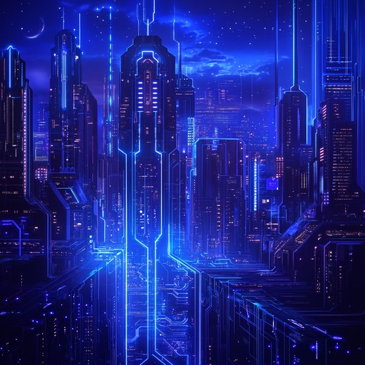 A powerful instrumental piece featuring energetic synthesizers and pounding electronic drums, capturing the adrenaline rush of traversing a futuristic, neon lit cyberpunk cityscape. The track intensifies with layered synth melodies and driving rhythms, immersing listeners in a high tech urban adventure.