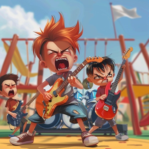 A dynamic instrumental capturing children's frustration using energetic, rock inspired tunes