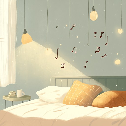 An instrumental track that blends playful melodies with cozy bedroom vibes, using lo fi beats and whimsical synths to create a light hearted and comforting atmosphere.