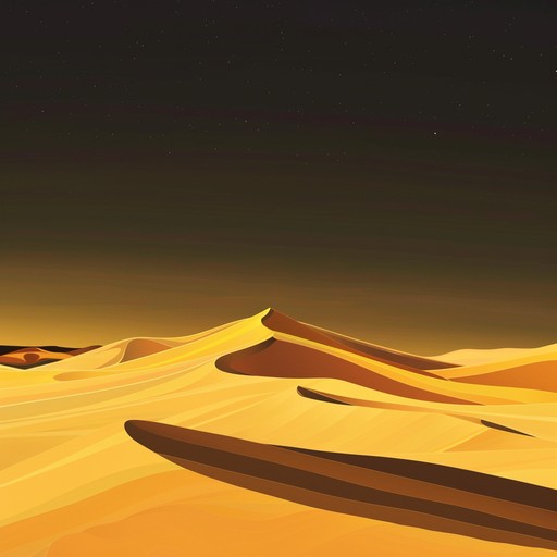 Journey through the desolate sands, where echoes of ancient tales drift on the wind. Feel the wistful resonance of the oud strings, each note narrating stories of lost love and time worn traditions. The music sways with the subtle dance of the dunes under a golden sunset, painting a portrait of solitude and contemplation. The haunting melodies evoke deep emotions, transitioning from bittersweet nostalgia to a gentle yearning, with a meditative yet dynamic ebb and flow.