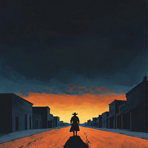 An instrumental piece that captures the tension of a dangerous standoff in a desolate western town, with haunting melodies and foreboding rhythms that evoke the ominous atmosphere of the lawless frontier.