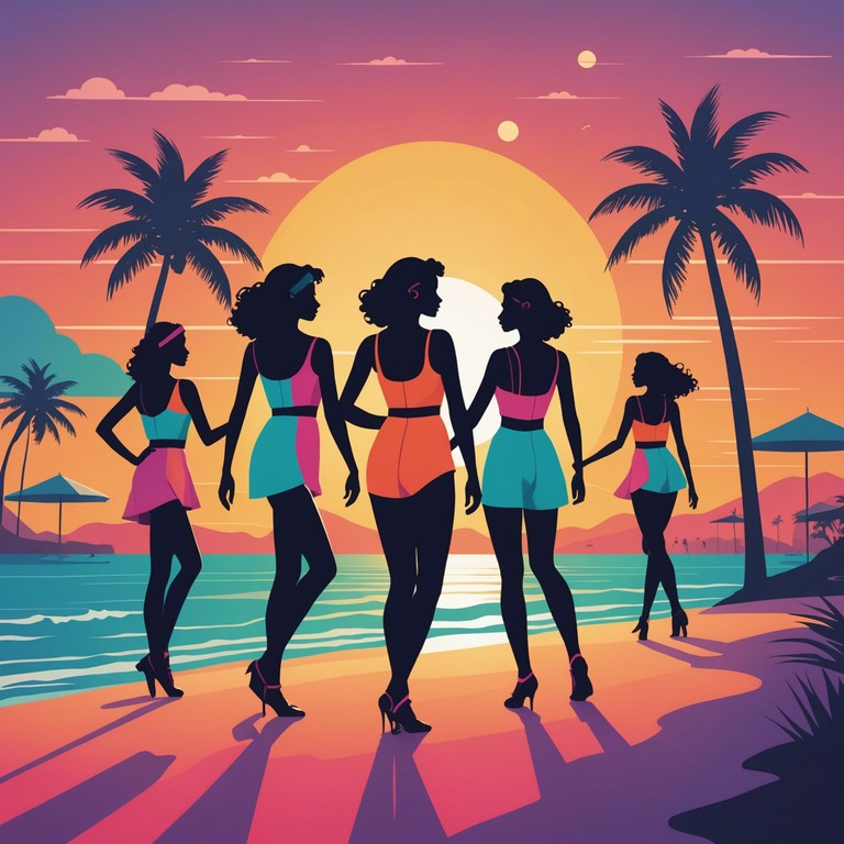 Imagine a track filled with the energy of a beach party as the sun sets, radiating vibrancy and joy. The music intertwins pulsating electronic beats with tropical melodies, creating an unforgettable dance experience under the open sky.