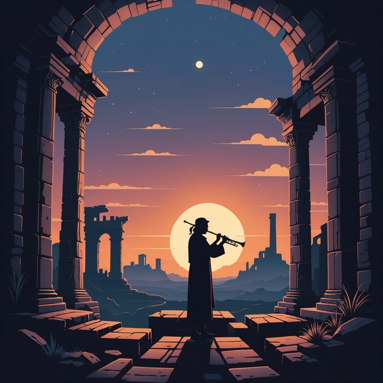 This track features evocative, deep tones simulated from traditional ethnic instruments, weaving a tapestry of sound that feels like a step back into a mystical, ancient civilization. A haunting motif reoccurs throughout, echoing the wisdom and mystery of forgotten ancestors, drawing listeners into a profound auditory journey into the roots of culture and timeless mysteries.