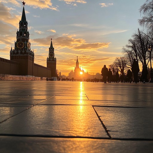 As the sun sets over moscow's red square, the solitary sound of a trumpet performs a poignant serenade that echoes against the vast history stained walls, intertwining the past with the present in an evocative musical narrative. This instrumental piece infuses traditional russian melodies with the soulful, poignant timbre of the trumpet, creating a bridge between epochs.