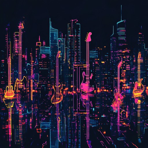 A dynamic instrumental rock track that fuses nostalgic 80s synth melodies with raw grunge guitar riffs, creating a soundscape that is both retro and edgy. The song builds intensity, leading listeners through an atmospheric journey under neon lit cityscapes