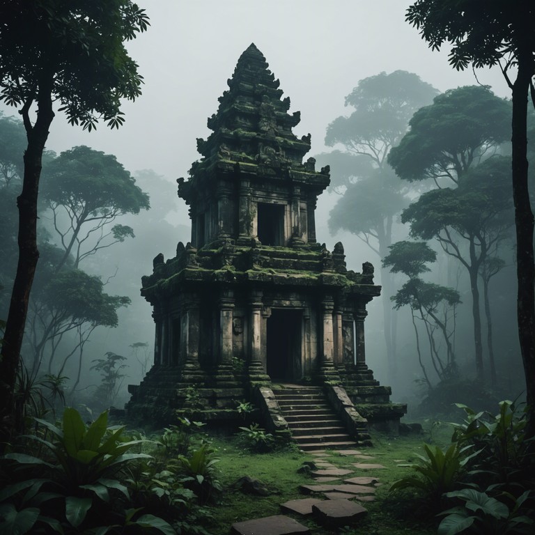 This track captures the essence of a forgotten civilization, its eerie whispers and ancient tribal rhythms emerging from the deep jungles where myths still live. Using a variety of indigenous instruments, the music paints a soundscape that is both haunting and deeply rooted in a tribal heritage that speaks of mysteries and old tales. The distant echoes of traditional drums and haunting wind instruments, coupled with modern synthetic sounds, create a bridge between the ancient and the contemporary, evoking feelings of nostalgia and otherworldliness.