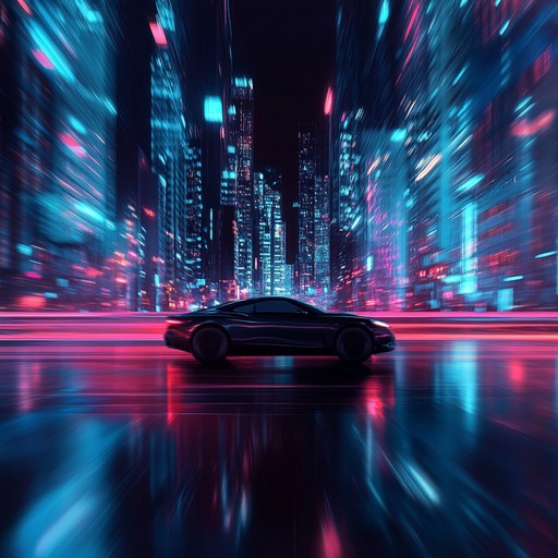 An instrumental pop song that combines vibrant electronic synths and driving rhythms to create an exhilarating and thrilling atmosphere, capturing the essence of a high speed night drive through a neon lit city.