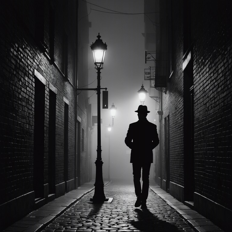 As the night deepens, echoes of a lone saxophone meander through the misty streets, combining with rhythmic house pulses to guide the listener on a journey through shadowed mysteries in a timeless city.