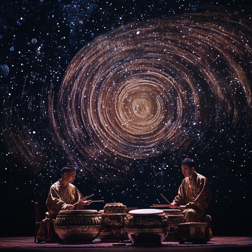 Experience an otherworldly journey where pulsating drum and bass rhythms intertwine with celestial gamelan sounds, creating a captivating fusion that transcends musical boundaries.