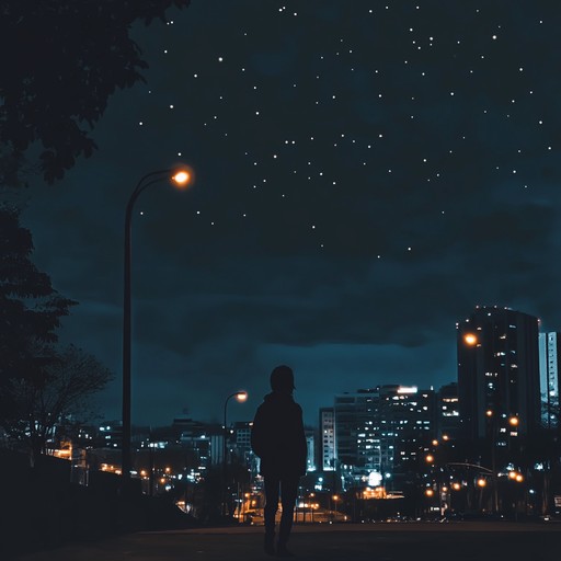 This instrumental track combines smooth disco funk grooves with chilled out vibes, featuring mellow basslines, soft guitar riffs, and laid back synth melodies that evoke the feeling of wandering through a city at night under the stars.