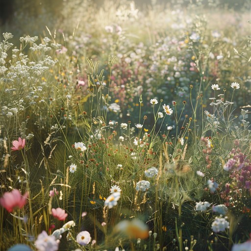 An uplifting instrumental composition that captures the essence of a sunlit meadow, where light breezes and bright flowers create a scene of natural beauty and happiness. The composition is rich with cheerful melodies and reflective harmonies, perfect for evoking a carefree and optimistic mood.