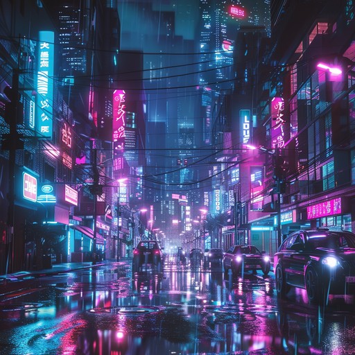 A journey through a neon lit metropolis powered by relentless breakbeats and pulsating synths, capturing the energy and chaos of a futuristic cityscape. The track features intricate bass lines, glitchy effects, and a constant driving force that keeps the listener on edge.