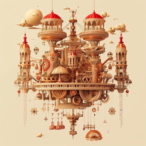 This track blends whimsical, quirky melodies with the robust, driving energy of industrial rock. The integration of playful synthesizers with gritty guitars and pounding drum patterns creates a unique soundscape, embodying the blend of a steampunk carnival and a futuristic factory. Perfect for evoking feelings of joy, curiosity, and an otherworldly excitement.