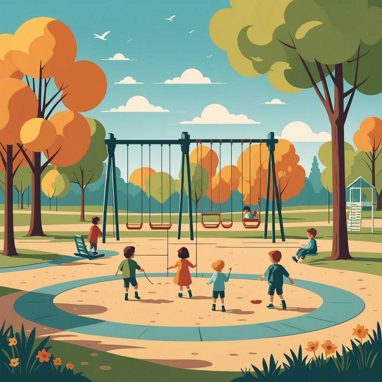 This track embodies the carefree joy and sunny dispositions of children at play. Perfect for background music in children's shows or videos, its melody carries the listener through a series of playful scenes, much like a day spent hopping from swings to slides at a local park. The music swells with each new game imagined, creating an uplifting atmosphere of happiness and youthful energy.