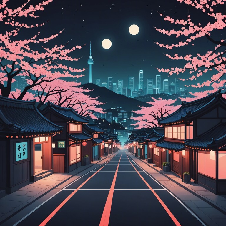 This track presents an ethereal exploration of seoul’s vibrant nightlife and its dreamy underbelly. Utilizing delicate harmonies and ambient soundscapes, the music captures the essence of a timeless city in flux. The composition leverages the gentle plucks of a gayageum, merged with subtle electronic overlays to create a sense of floating through seoul's illuminated streets at night.