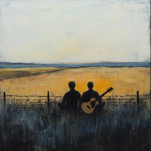 Delicate acoustic guitar pieces bring a tender love story alive amidst the tranquil beauty of the prairie, invoking a warm, nostalgic, and romantic atmosphere