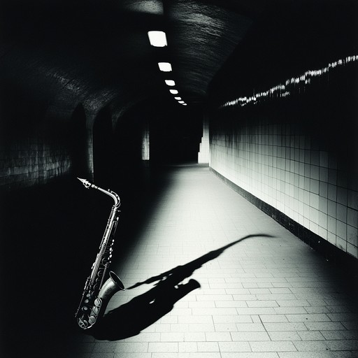 In this track, a melodic saxophone reverberates through the hollow, forgotten spaces of a once bustling metro station, now silent and adorned with the remnants of the past. The soundscape is both haunting and beautiful, encouraging reflection on the transitory nature of human endeavors. The saxophone's soulful tones tell a story of nostalgia and time's relentless passage, performing a captivating solo that resurrects the spirits of a bygone era.