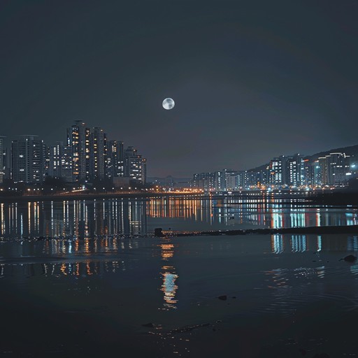 This k pop instrumental track paints a vivid picture of seoul at night, draped in soulful melodies and delicate harmonies. Starting with a gentle piano, the song evolves with subtle synth layers and string sections, creating a deeply nostalgic and romantic feel. With its calming rhythm and ambient textures, it's a heartfelt homage to the tranquility and beauty of the city lights after dark.