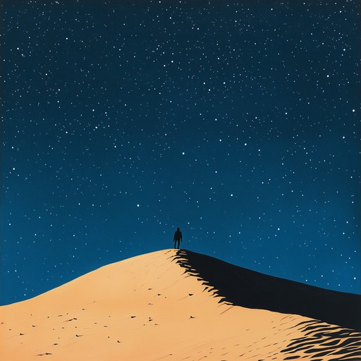 An instrumental piece featuring a haunting oud performance that captures the feeling of loneliness and introspection in the vast middle eastern desert, evoking images of endless dunes and star filled nights.