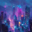 majestic cyberpunk with electric guitar leads and synths