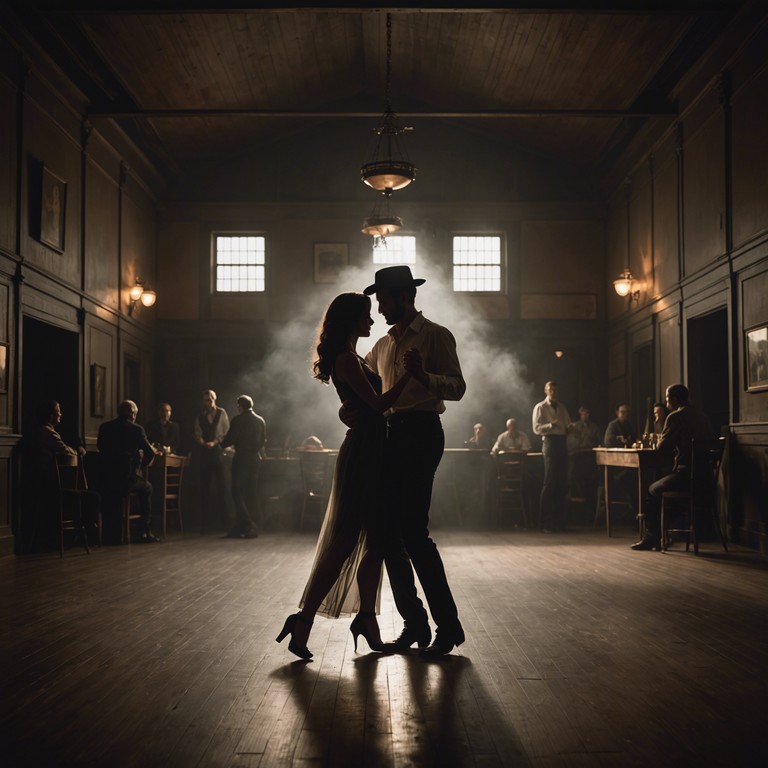 In the heart of a dimly lit dance hall, where shadows cast eerie figures against the walls, this track embodies the essence of a mysterious, somewhat tense salsa dance. The music swirls with dark tones, blending traditional salsa rhythms with a sense of something unknown lurking just around the corner. It's both enticing and slightly unsettling, perfect for a cinematic scene or a dance performance that tells a story of hidden desires and unspoken secrets.