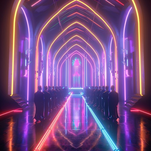 Dive into a celestial realm where traditional gospel choir vocals meet futuristic electronic synths. This track harmonizes the soulful praise of gospel with the advanced, spacey tones of synthwave, creating an ethereal auditory experience. Powerful vocal performances soar over layers of pulsating synths, electronic beats, and ambient effects, offering an inspiring, modernized worship experience.