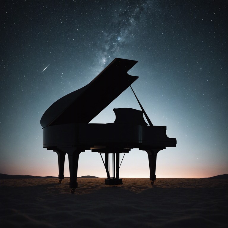 Delve deeper into a melodious journey under the celestial tapestry, where each note of the piano contributes to a narrative of calm and introspection. It’s a musical translation of peace that blooms under the night sky, enriching the soul’s craving for moments of quiet companionship with either thoughts or loved ones.