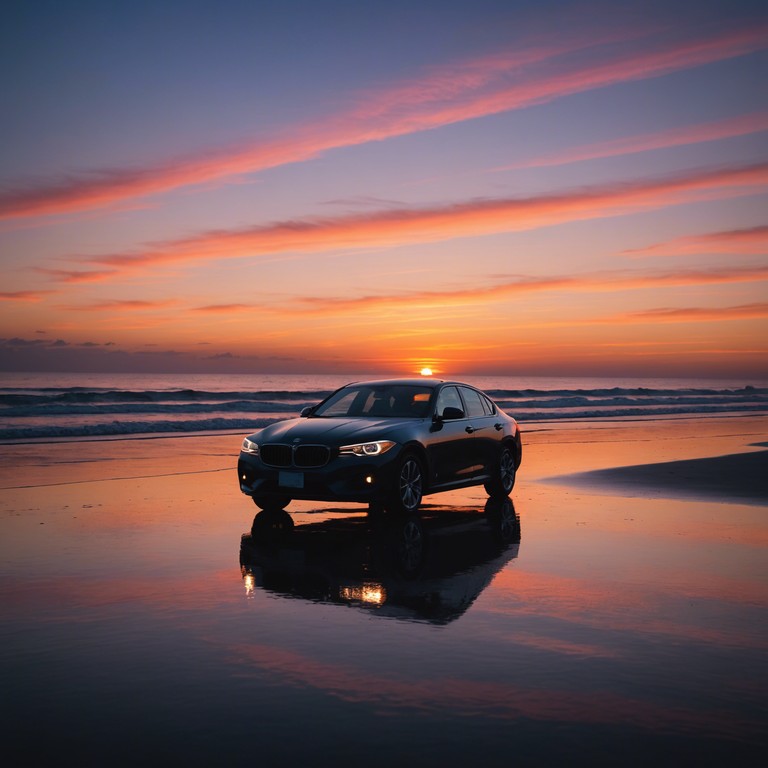 Imagine a track where the laid back vibes of chill funk blend seamlessly with the energetic pulses of rock. This instrumental piece captures the essence of a radiant sunset drive along a coastal highway, where the warmth of the setting sun meets the cool ocean breeze. The music is a journey through smooth funk rhythms underpined by a steady rock groove, encouraging listeners to unwind as they ride through scenic vistas.