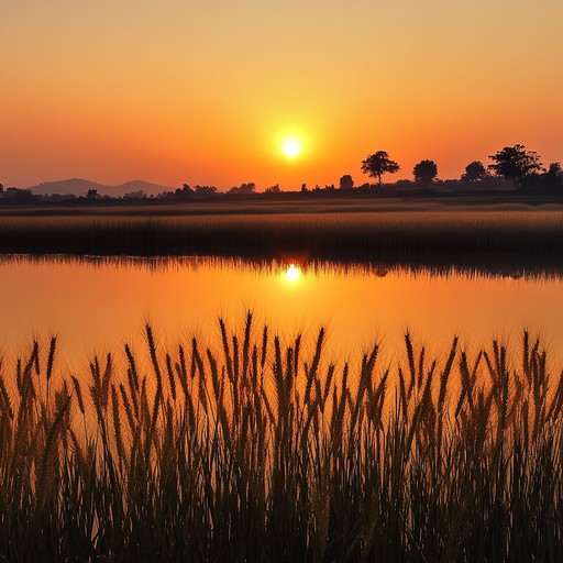 This alternative composition captures the festive spirit of punjab during the harvest season, focusing on community gatherings and traditional dances that brighten the rural landscape.