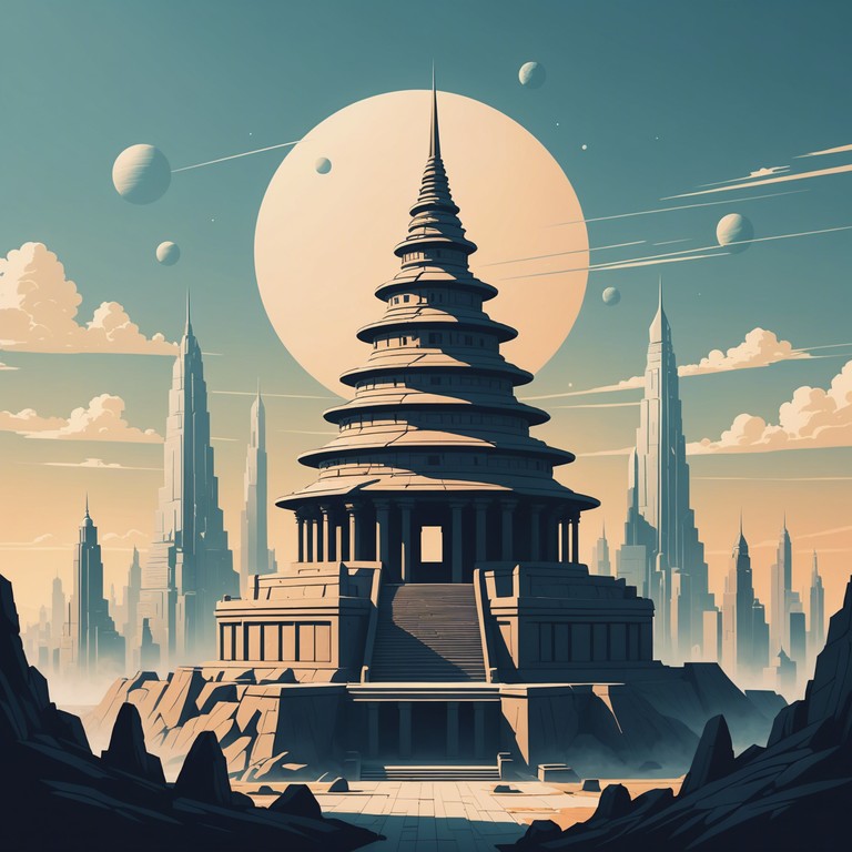 Imagine the soundscapes of ancient empires interwoven with futuristic synths, creating a time traveling auditory experience that bridges centuries and civilizations through music. This track combines the haunting echoes of the past with the pulsating rhythms of future technology.