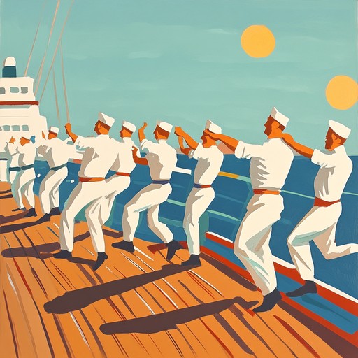 Fusing lively russian naval traditions with funky rhythms, this track creates a spirited atmosphere of fun and friendship at sea. With driving bass, dynamic percussion, and catchy grooves, listeners can imagine sailors dancing and celebrating under the sun.