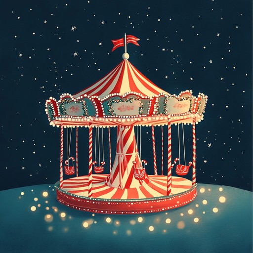 An upbeat, merry instrumental featuring playful melodies that evoke the spinning joy of riding a candy cane carousel during the holiday season.