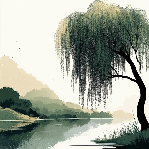 A gentle instrumental tune that captures the soothing whispers of a willow tree swaying in the breeze, providing a peaceful and calming experience.