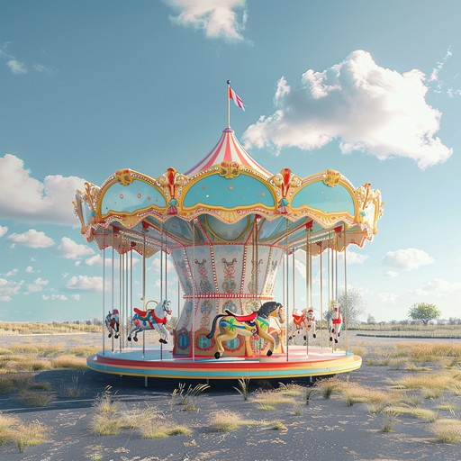 A vibrant track with toy instruments creating a passionate and whimsical atmosphere. The melodies are playful yet heartfelt, evoking a sense of nostalgic wonder. Designed to be colorful and lively, it brings forth the carefree essence of a childhood carousel ride paired with strong emotions.