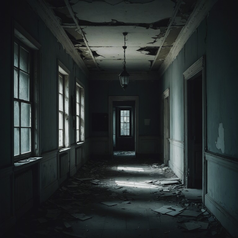 A composition that wanders through dilapidated structures, where shadows dance on crumbling walls to a slow, creeping melody. Each note captures the essence of neglect and mystery, twisting through the air like wisps of forgotten tales. The music envisions an exploration of places left behind, with sounds that hover between reality and the spectral world.