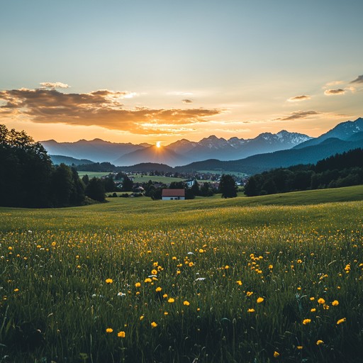 Imagine a tranquil evening in the bavarian alps, where the gentle breeze rustles through lush meadows. This instrumental composition features smooth melodies that evoke the peace and beauty of rural germany. Flutes and gentle strings intertwine to create a relaxing atmosphere reminiscent of traditional german schlager music, perfect for unwinding after a long day.