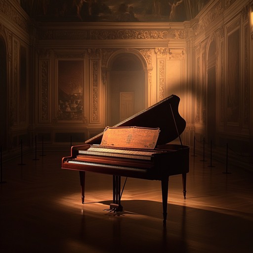 An emotionally evocative instrumental piece using harpsichord, creating a melancholic yet serene atmosphere as it paints the vivid image of a love lost in baroque times