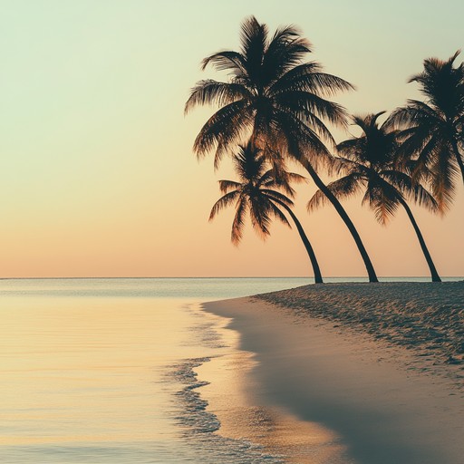 A fusion of soothing tropical beats with modern synthetic chillout melodies, creating an atmosphere of relaxation and peace, ideal for dreamy sunset scenes.