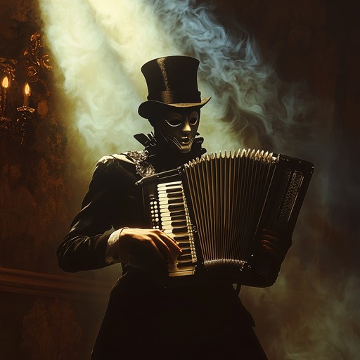 An instrumental composition that captures the vibrant energy and enigmatic allure of dark cabaret. Featuring dynamic accordion melodies and rhythmic patterns, the piece invites listeners into a world of playful antics and dramatic flair, echoing the shadows and lights of an underground cabaret stage.