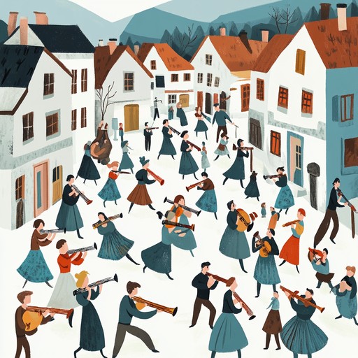 A lively and spirited instrumental klezmer piece featuring traditional melodies and rhythms, evoking images of joyful celebrations and community gatherings in a vibrant eastern european village.